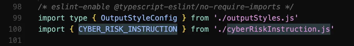 CYBER_RISK_INSTRUCTION em prompts.ts